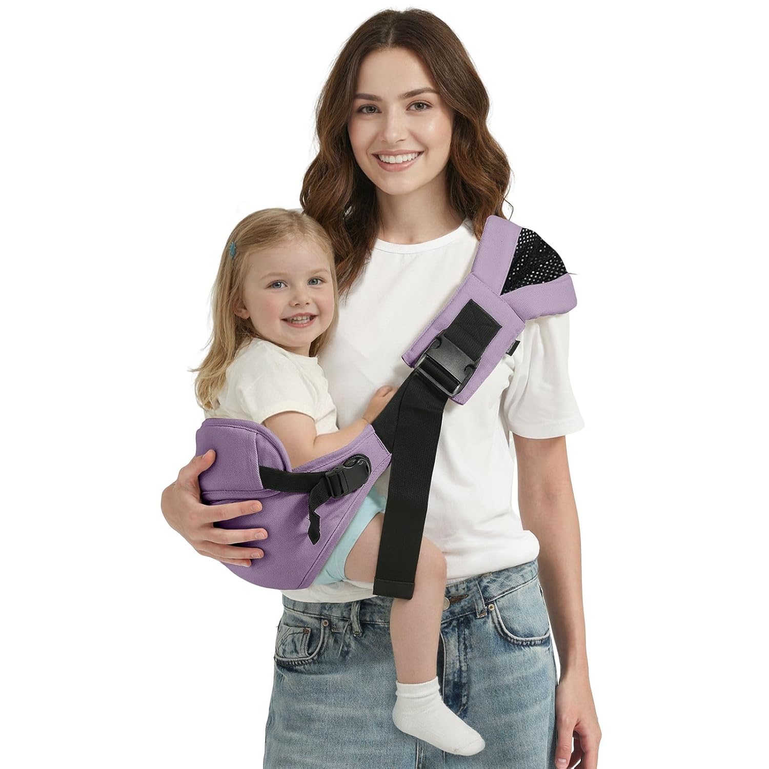 MISSWISDOM Toddler Sling Carrier, Toddler Carrier Sling, Baby Carriers Hip Carriers with Backrest, Lightweight Travel-Friendly Baby Slings Carriers, Purple