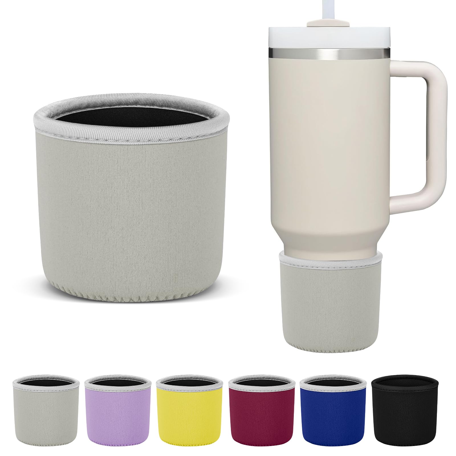 Neoprene Water Bottle Boot, 2.7" - 3.1" Washable Tumbler Sleeve Cover, Universal Bottle Bottom Protector Compatible with 0'wala 19-24 oz, S'tanl-ey 20-40 oz