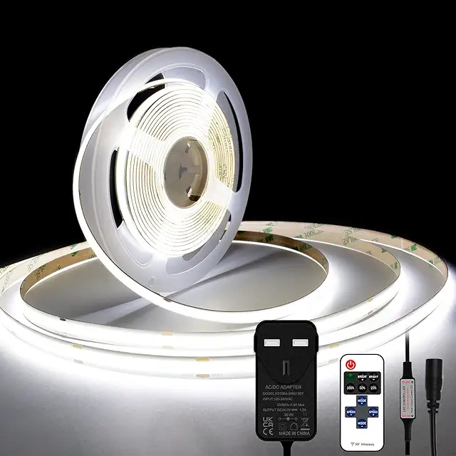TTWAY COB LED Strip Lights 5M 6000K Cool White - Dimmable LED Tape Kit