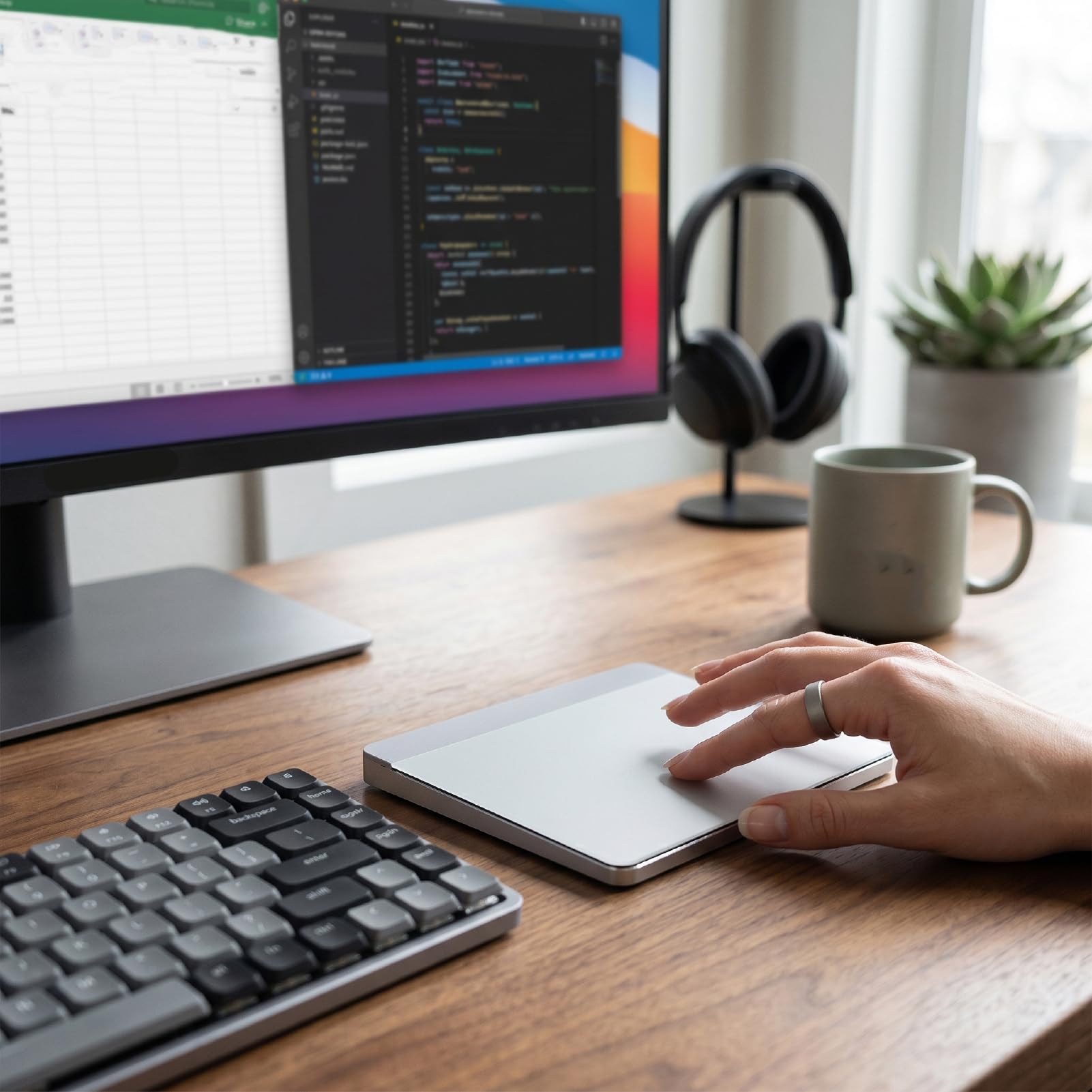 Tangxi Trackpad Inalámbrico, Modo Dual con Cable Bluetooth 5.0 para 6