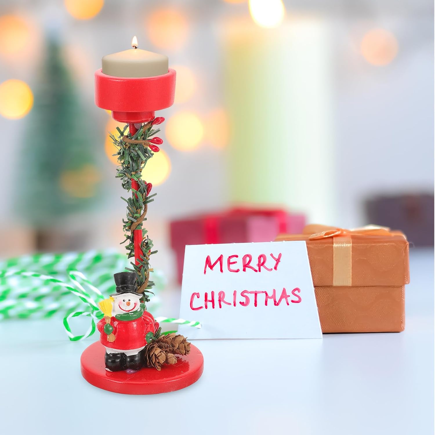 Xmas Deer Candle Holder Christmas Table Centerpiece for Desktop image 5