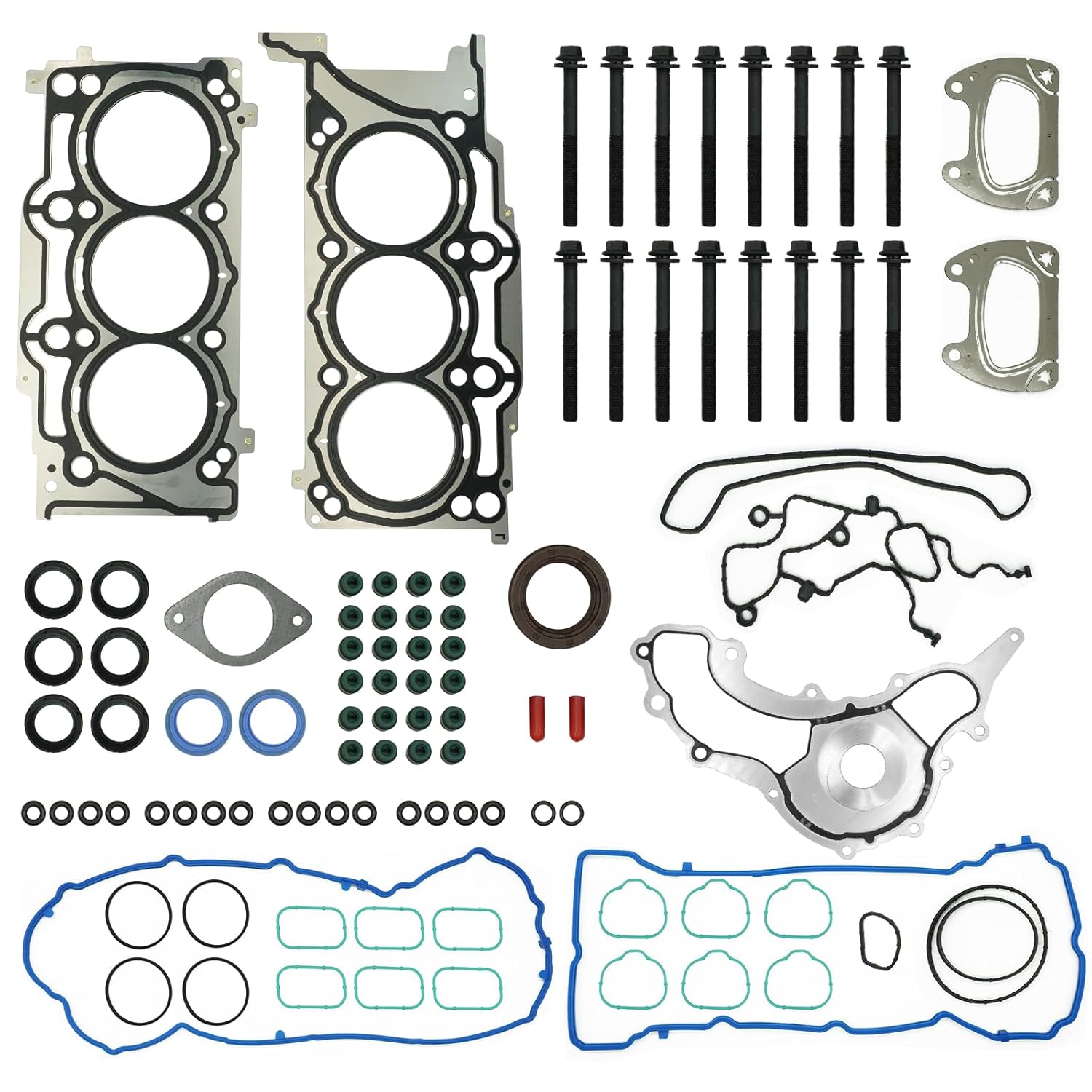 3.6L Head Gasket Set Bolts Kit Fits for J-eep Wrangler Grand Cherokee 2012-2017 Dodge Charger Challenger Avenger 11-20 Ram Promaster 13-20 for Chrysler 200 300 11-17 Replace HS26541PT ES72467