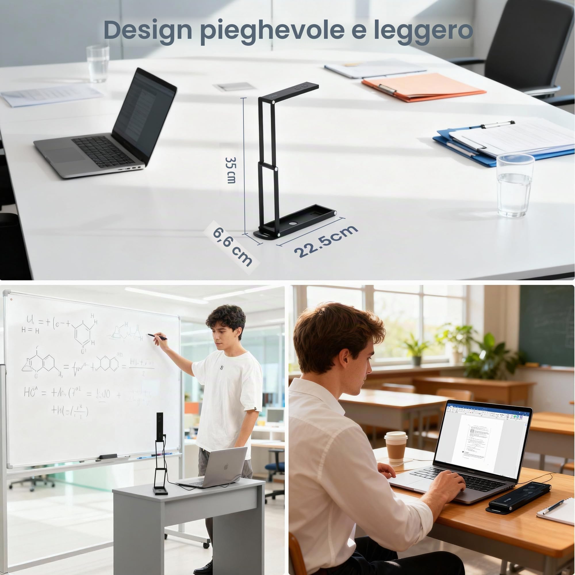Visualizzatore di Documenti A3 Portatile: 16MP HD 4K Telecamera per Libro con OCR Webcam USB Pieghevole compatibile Windows/macOS per Didattica/Ufficio/Riunioni/Scuola/Lavoro da Remoto