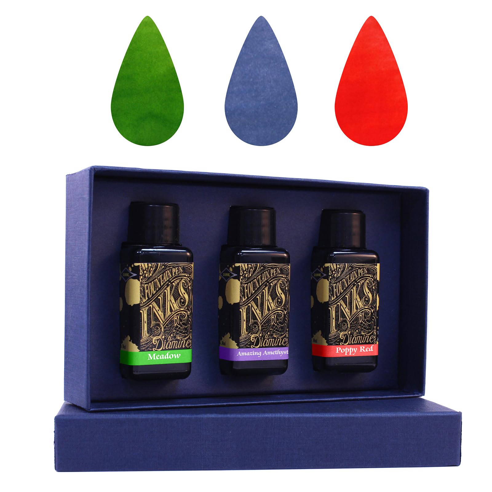 Diamine Colletion Ink Bottles 30ml Plastic Bottles in a Gift Box - Gift for Colleagues, Family & Friends & Stationery Lovers! - Choose Set! (Floral Collection)