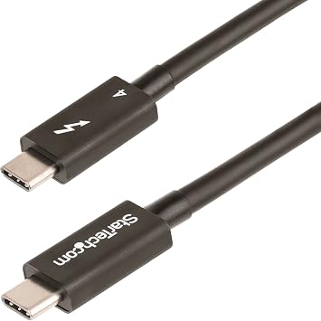 3ft 1m Thunderbolt 4 Cable - 40Gbps - 100W PD - 4K/8K Video - Thunderbolt Cable - Compatible w/ USB4/Thunderbolt 3/USB 3.2/USB Type-C/DisplayPort TBLT4MM1M