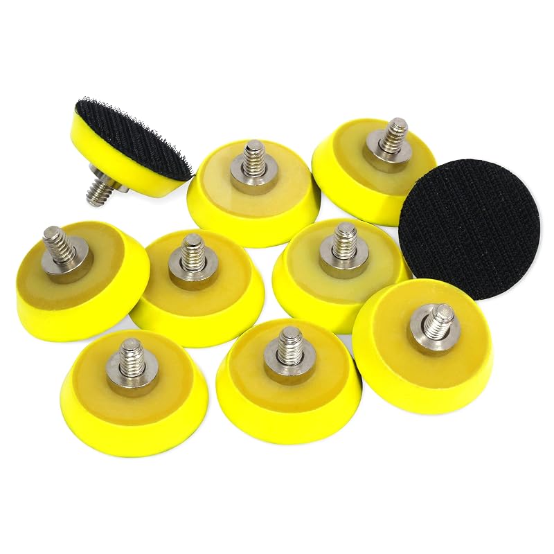 Kit de 10 pratos de apoio com velcro, 25,4 mm, rosca 1/4-20 para politriz e lixadeira pneumática Ouya