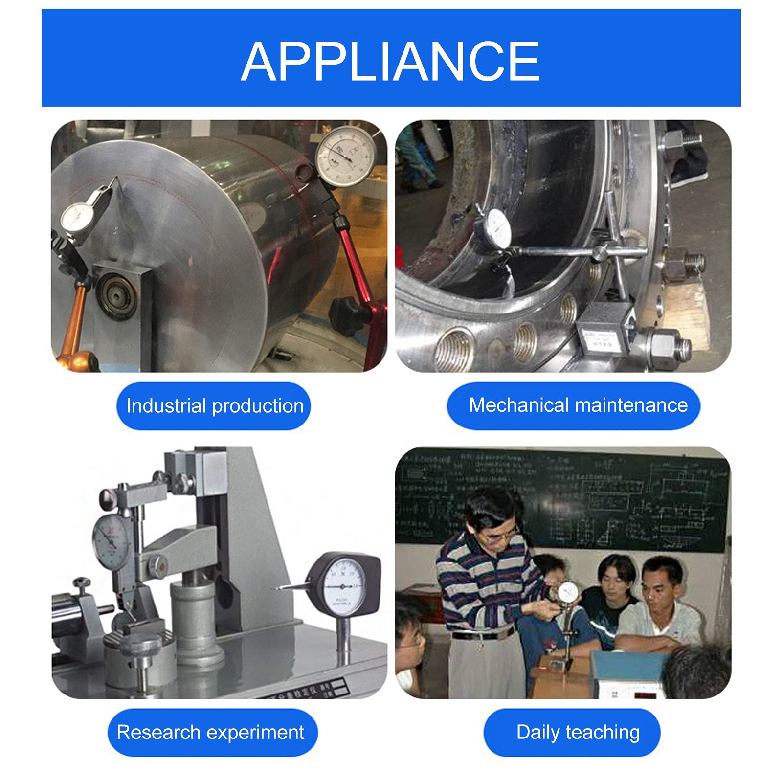 Comparatore a quadrante, comparatore a quadrante con base magnetica Progettato ergonomicamente per la produzione di macchinari per la manutenzione di apparecchiature