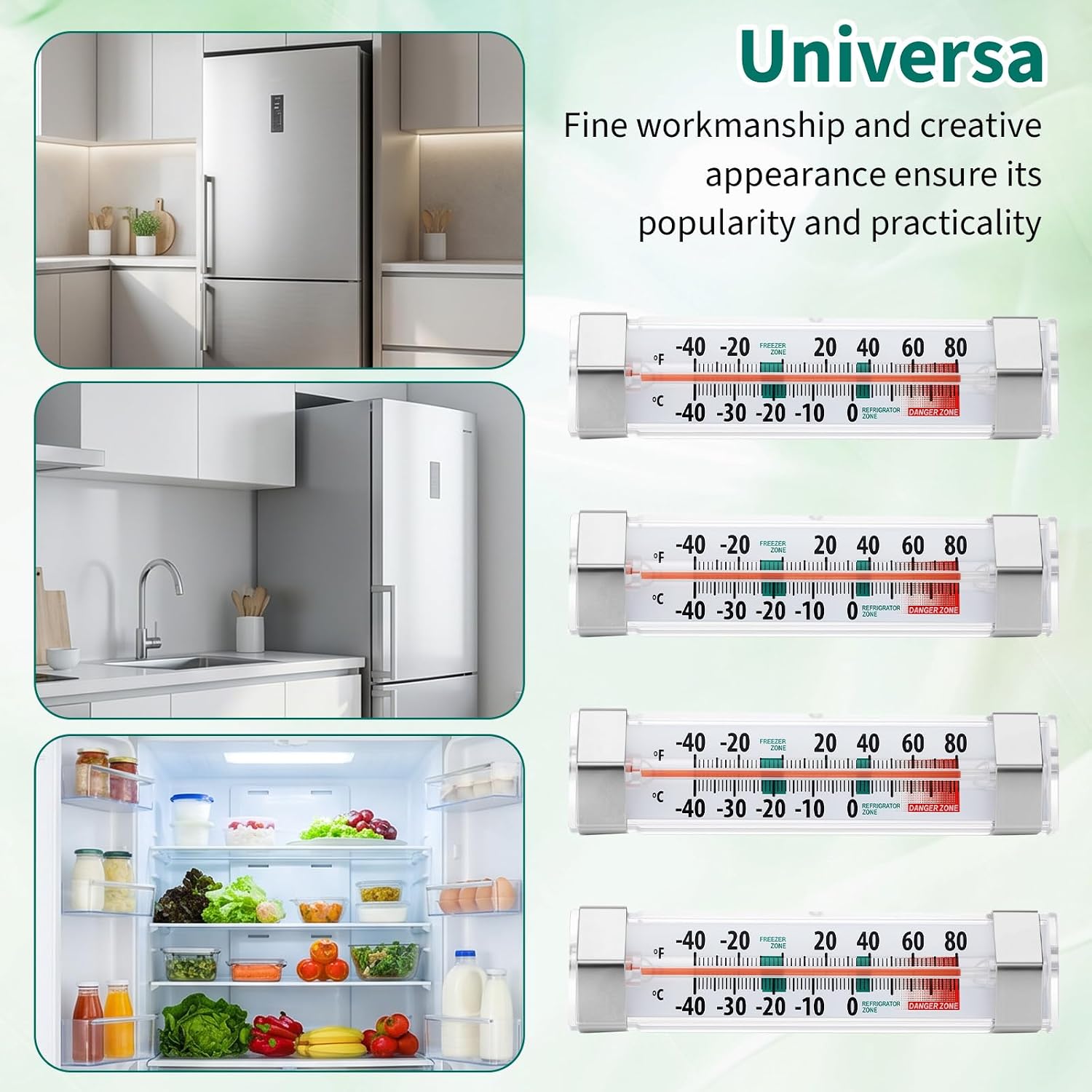 12 Pcs Fridge Refrigerator Freezer Thermometer for Kitchen Freezer