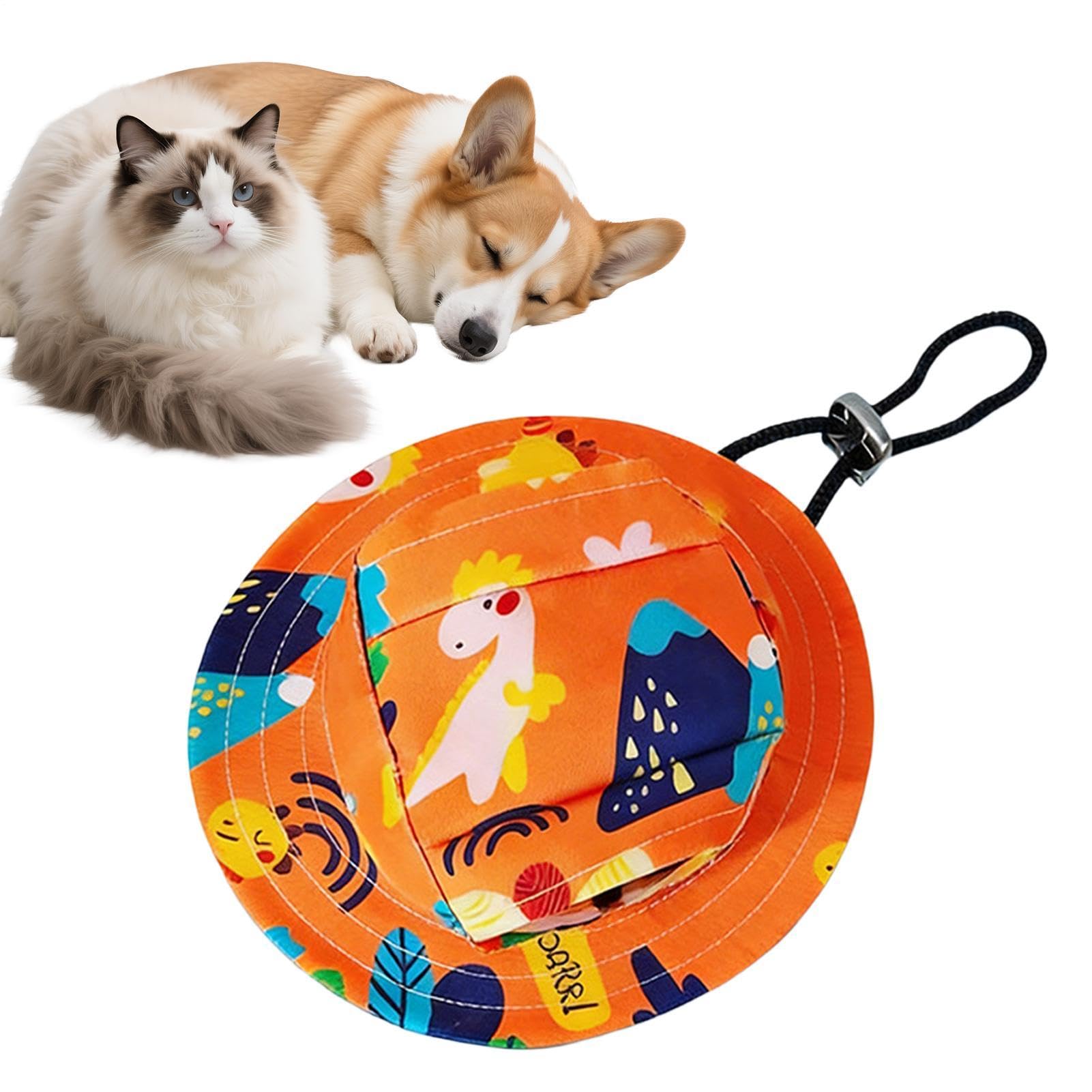 Generico Cappello da Pescatore per Cani, Cappello per Animali Domestici con Foro per L'orecchio Regolabile, Cappellino Solare con Protezione UV per Animali Domestici, Berretto Estivo Stile Baseball,