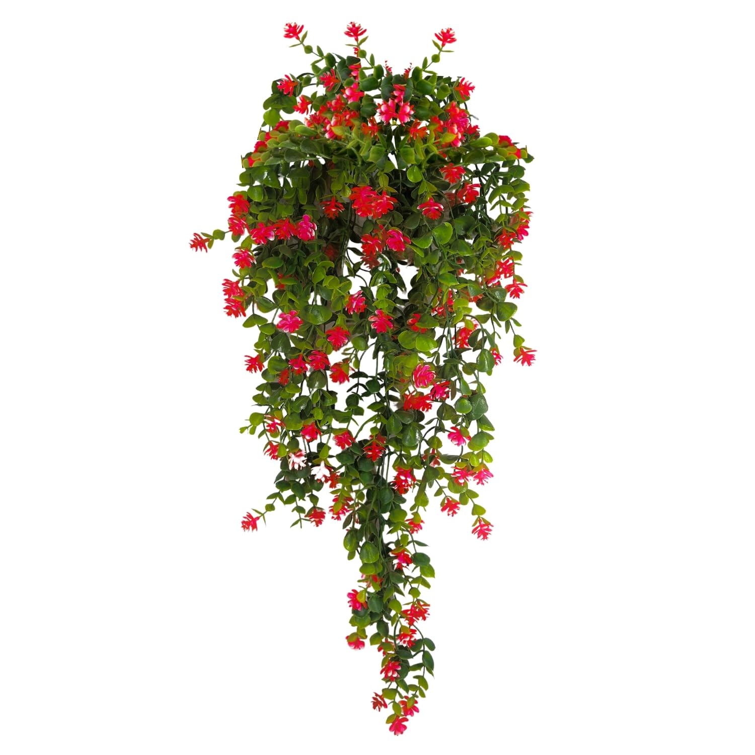 Tdas Artificial Hanging Plants Leaves Eucalyptus Ivy Garlands Plant Greenery Vine Creeper Home Decor Door Wall Balcony Decoration Party Festival - 1 Pcs (Red)-image-41