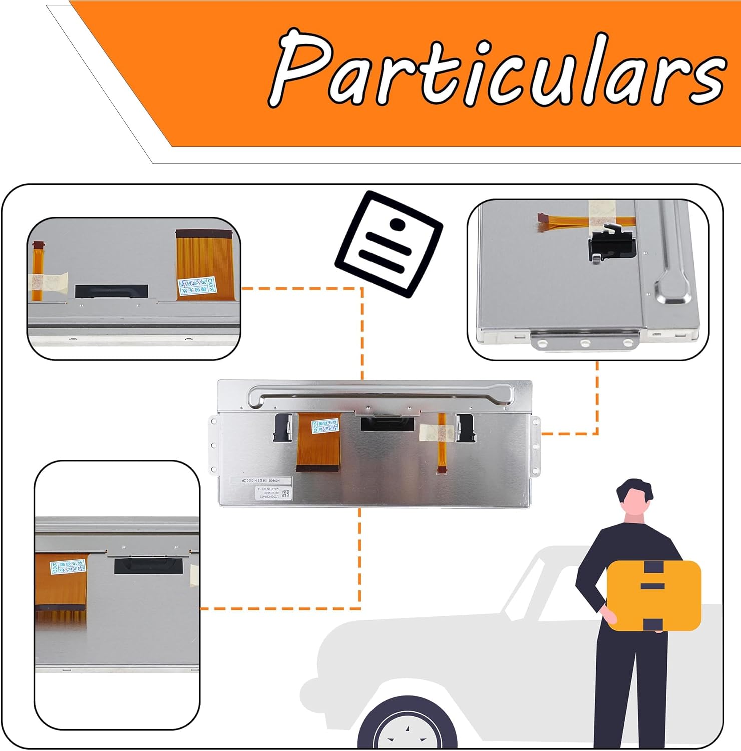 8.8" LCD Display Screen Replacement for BMW L7 CID High 3 Series F30 F31 F32 F33 F34 F36 Central Information Display OEM Navigation System Radio Screen LQ088K9RA01 9292248