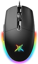 TECKNET Gaming Mouse Wired – RGB Mouse with 6 Programmable Buttons, 8000 DPI, 1000Hz Polling Rate, Lightweight 75g, Multi Button Gamer Mouse for Laptop, PC, Mac, Linux – Black