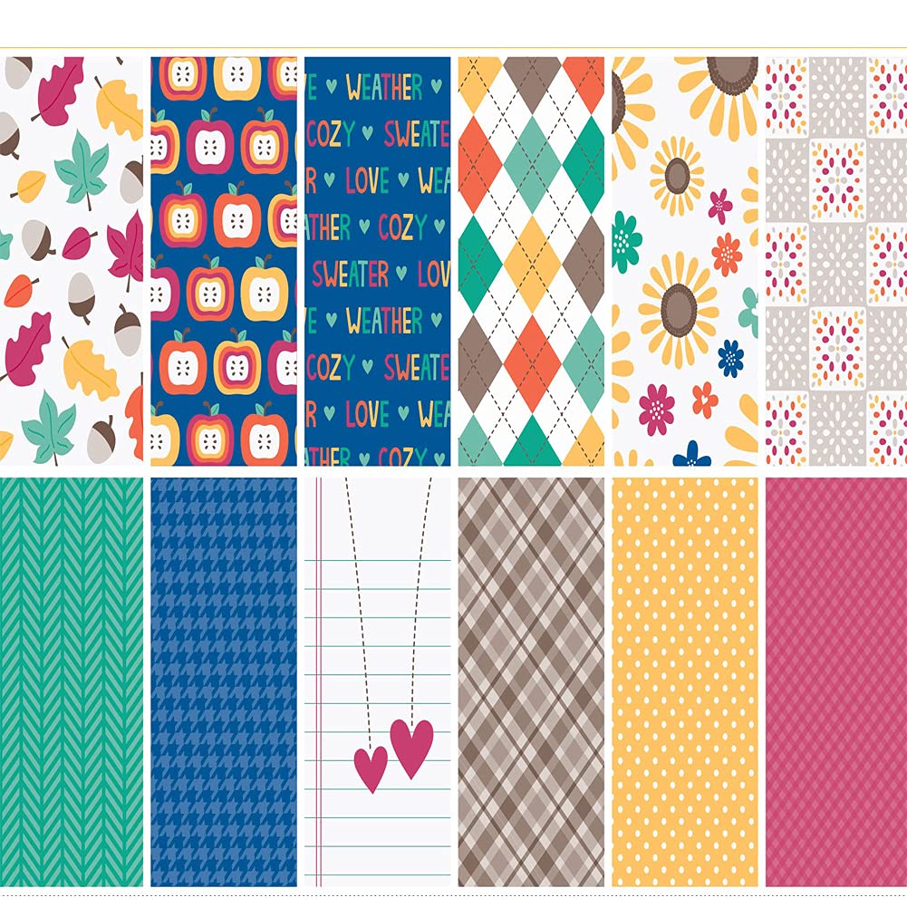 Lawn FawnSingle-Sided Petite Paper Pack 6"X6" 36/Pkg-Sweater Weather Remix, 12 Designs -LF2650