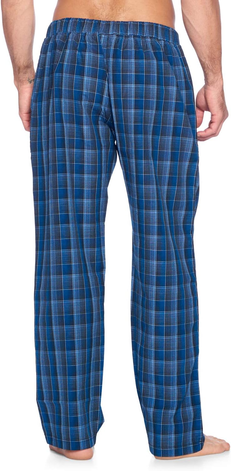 Ashford & Brooks Men’s Long Sleeve Pajamas Set | Woven Plaid Sleepwear & Loungewear Button Down PJ Set - Image 6