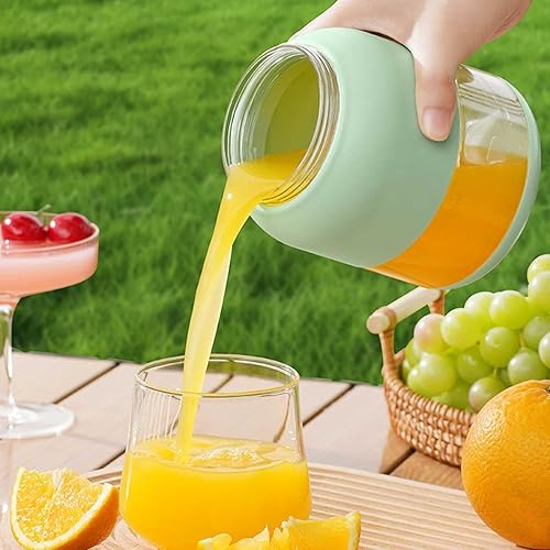 Miniatura 4 de Exprimidor eléctrico de cítricos de 28 onzas 27.1 fl oz con popote y dos tapas, tazas de licuadora portátil para jugo fresco, botella exprimidora