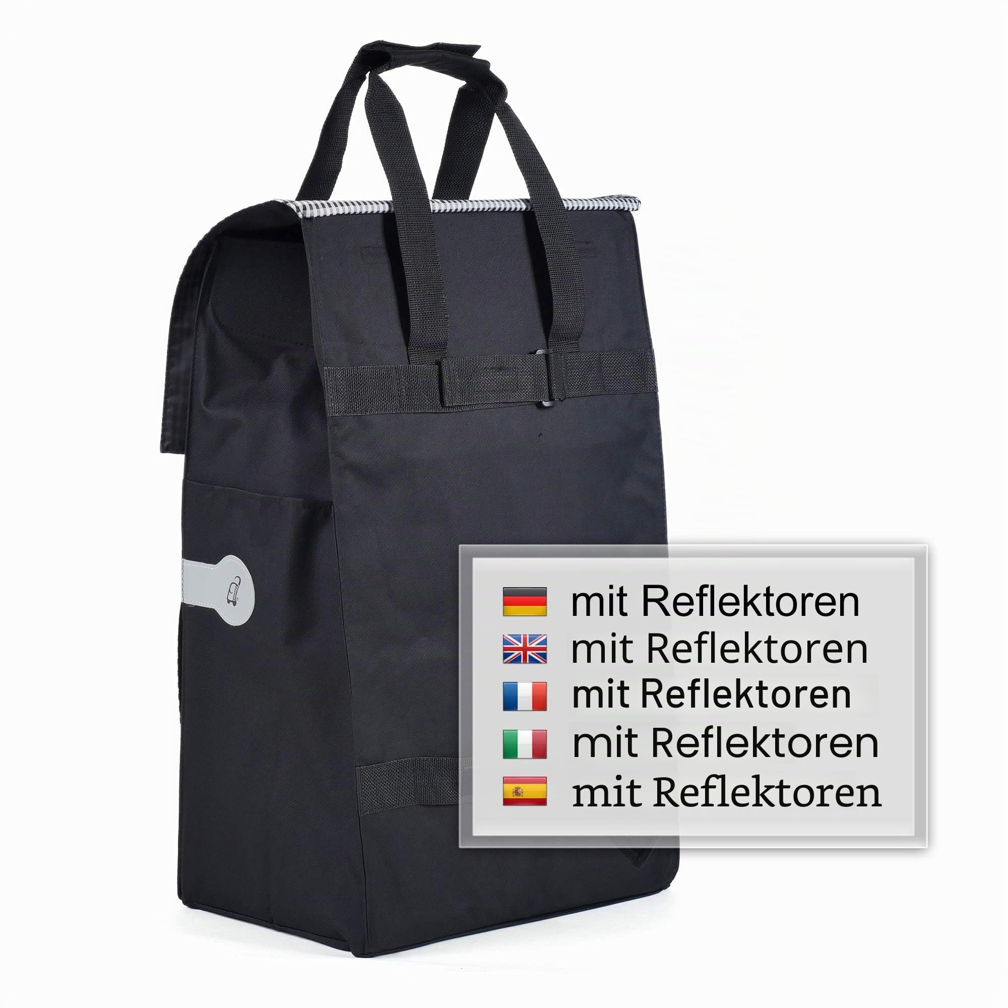 Andersen Einkaufstrolley - klappbar - 54 Liter - mit Klappsitz bis 120 kg | belastbar 50 kg - Stahlgestell - Trolley - Komfort Shopper Milla schwarz
