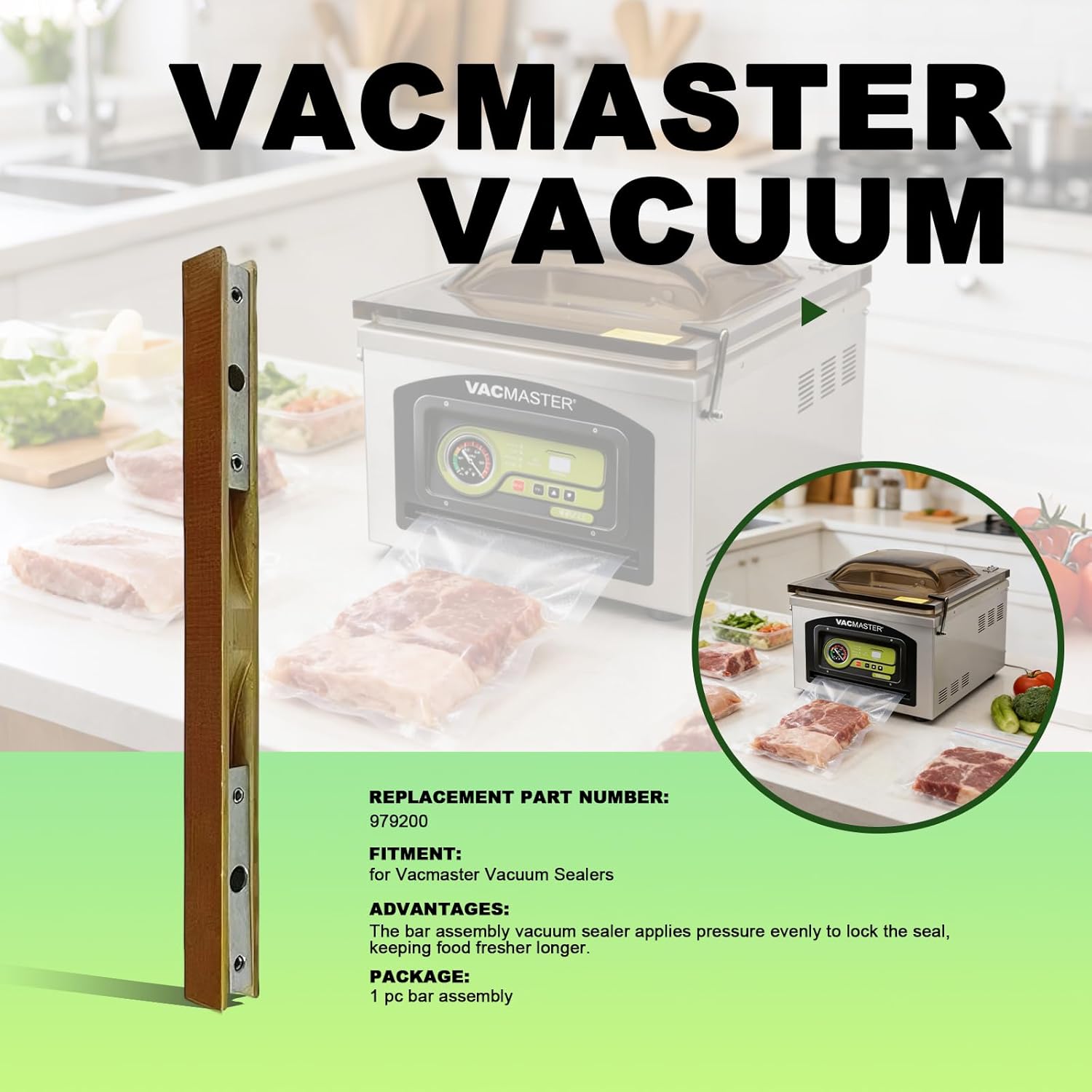 Bar Assembly Fit for Vacmaster Vacuum Sealers Replace 979200