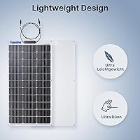 Vista 6 de 2PCS paneles solares flexibles de 100W 12V celda monocristalina 9BB 12 voltios semi-flexibles para marina RV remolque barco cabaña furgoneta