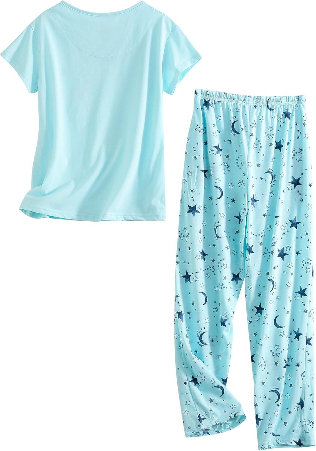 PNAEONG Womens Pajama Sets Cotton Lounge Sets for Women Short Sleeve Top With Pants 2 Piece pj sets With Pocket - Image 7