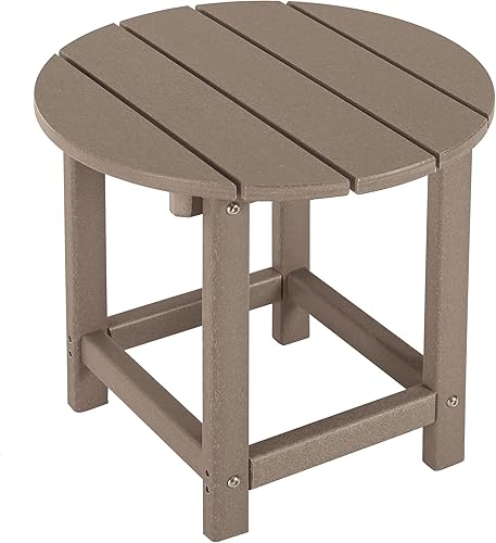 Miniatura 40 de LZRS Mesa auxiliar doble Adirondack, mesas auxiliares de exterior, mesas auxiliares para patio, jardín trasero, piscina, compañera de interior, Negro