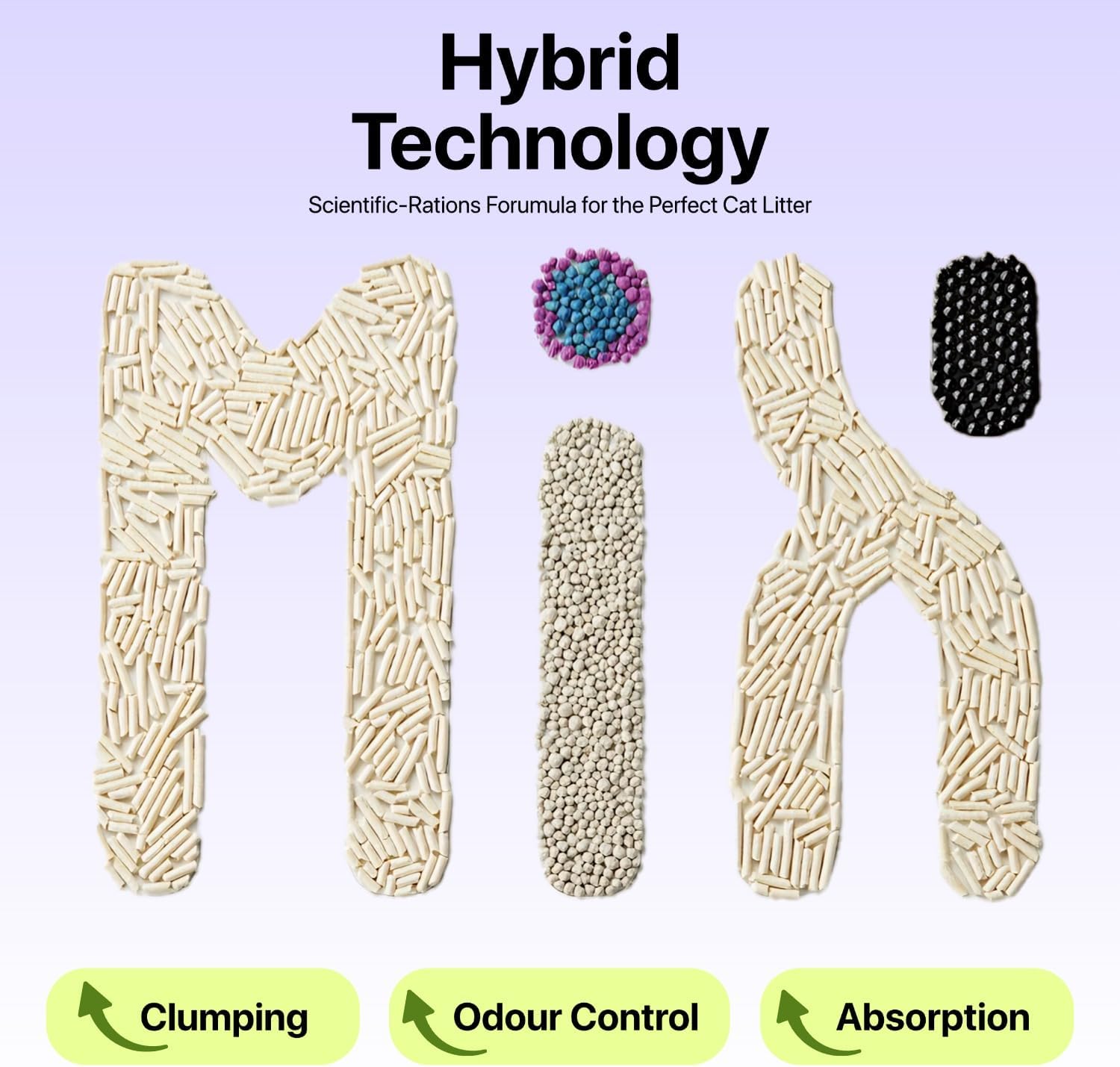 Michu Mixed Tofu Cat Litter, Flushable & Clumping Kitty Litter, Strong Odor Control, Low Tracking, Low Dust, Value Box - 4 Boxes=44 Lb