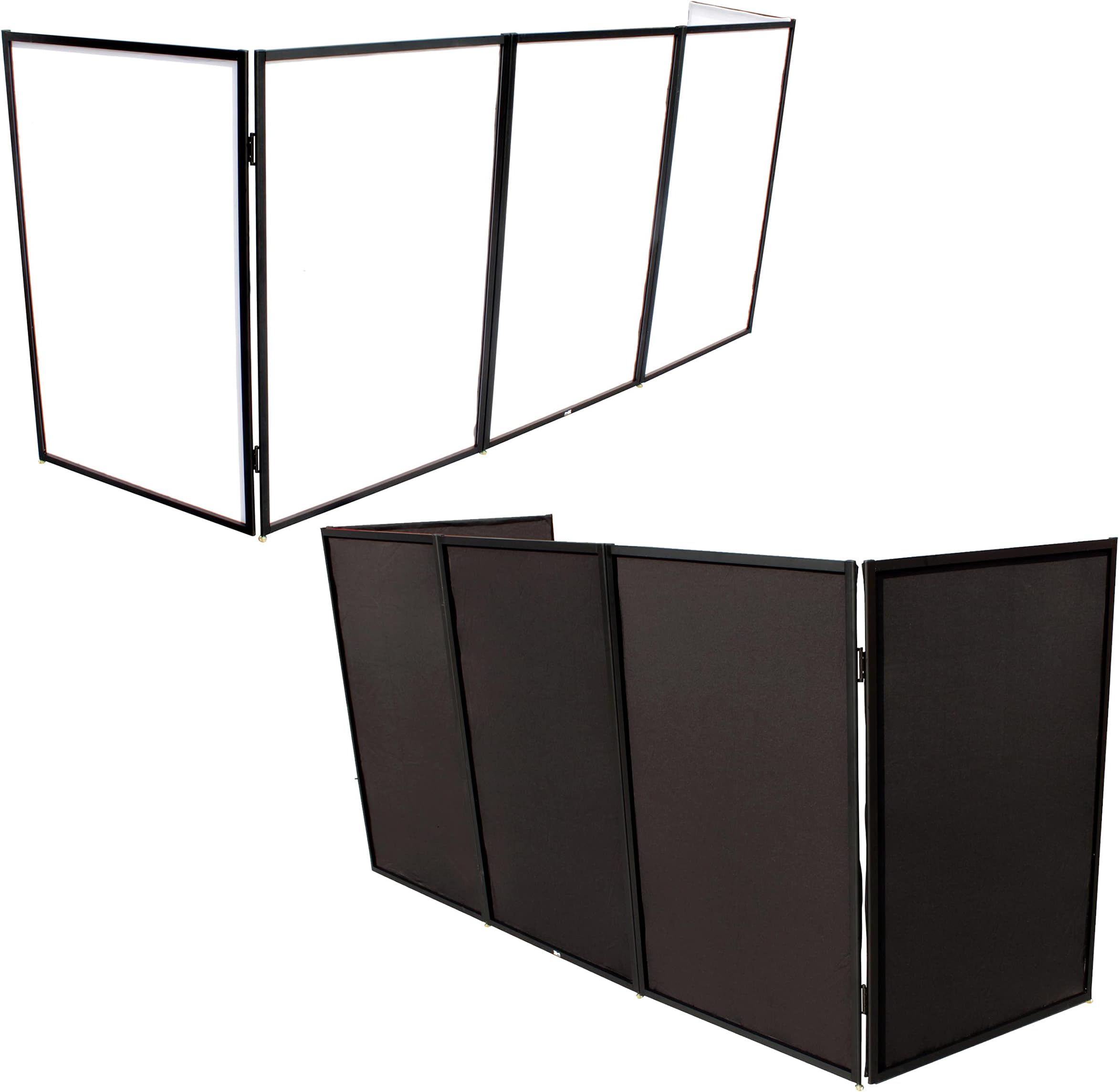 Prox XF-5X3048B 5 Panel Black Frame DJ Facade W-Stainless Quick Release 180 Deg. Hinges