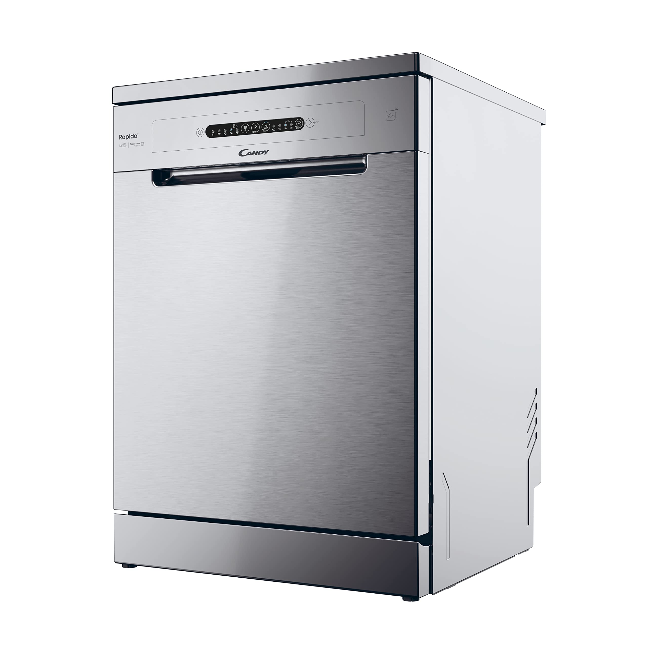 Candy Rapido' Lavastoviglie a Libera Installazione 60 cm, 13 Coperti, 5 Programmi, Wi-Fi + BLE, Maxi TUB, Partenza Ritardata 3-6-9h, Motore Inverter, Classe C, 59,7 x 59,8 x 82 cm, Inox - CF 3C7L0X
