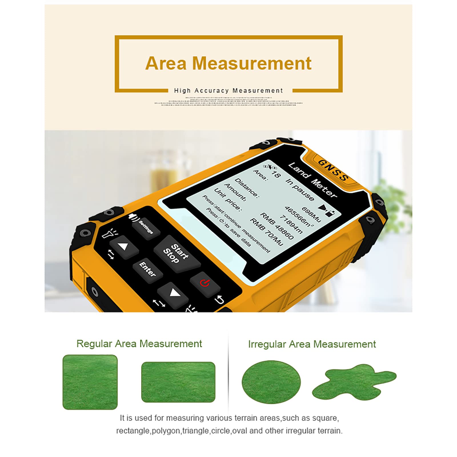 Genérico Instrumento De Medición GPS Portátil, con Modos Duales De área Y Distancia, Posicionamiento Satelital De Alta Precisión Y Pantalla LCD De 2,4 Pulgadas, para Aplicaciones De Topografía