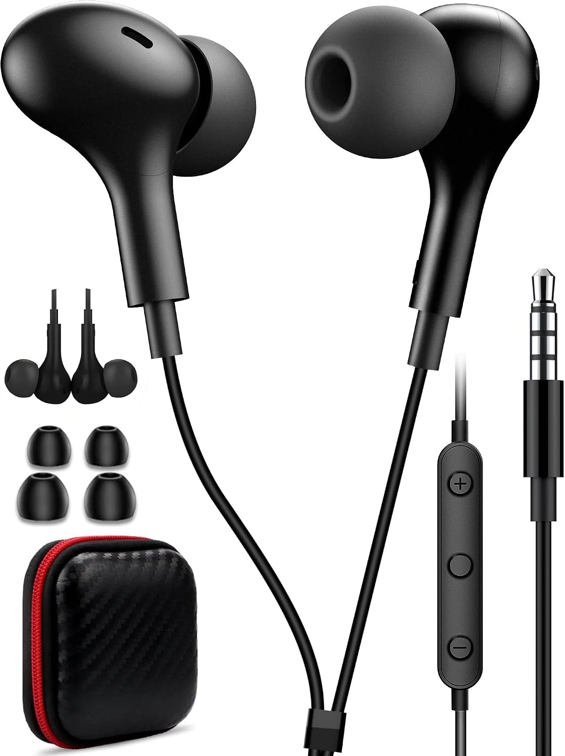 3.5mm Wired Earbuds with Mic for MacBook/Chormebook PC,Magnetic In Ear Buds