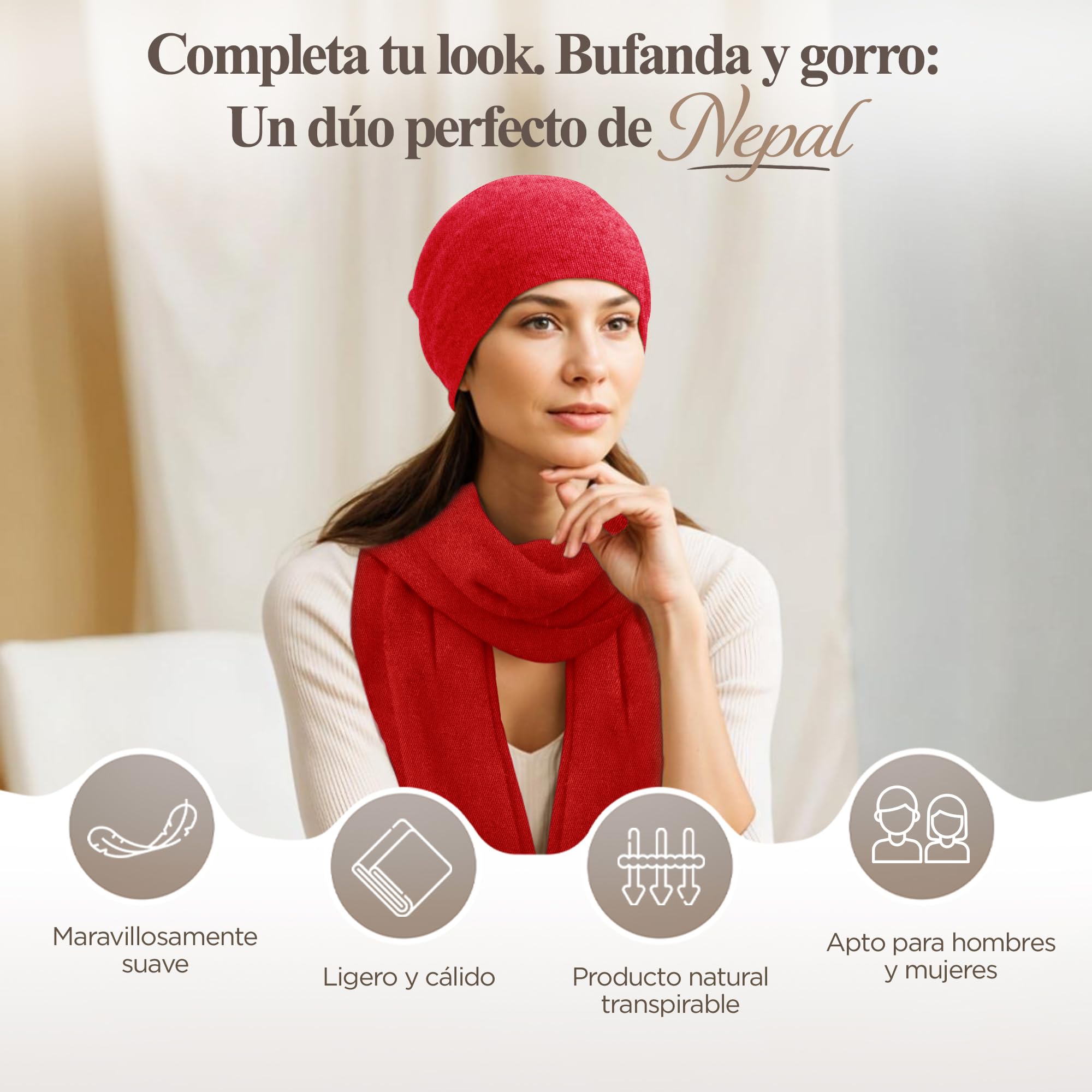 Gorro de Cachemira – Gorro Tejido a Mano con 100% Lana de Cachemira para Hombre y Mujer – Gorro Unisex, Suave Gorro de Invierno, Hecho en Nepal