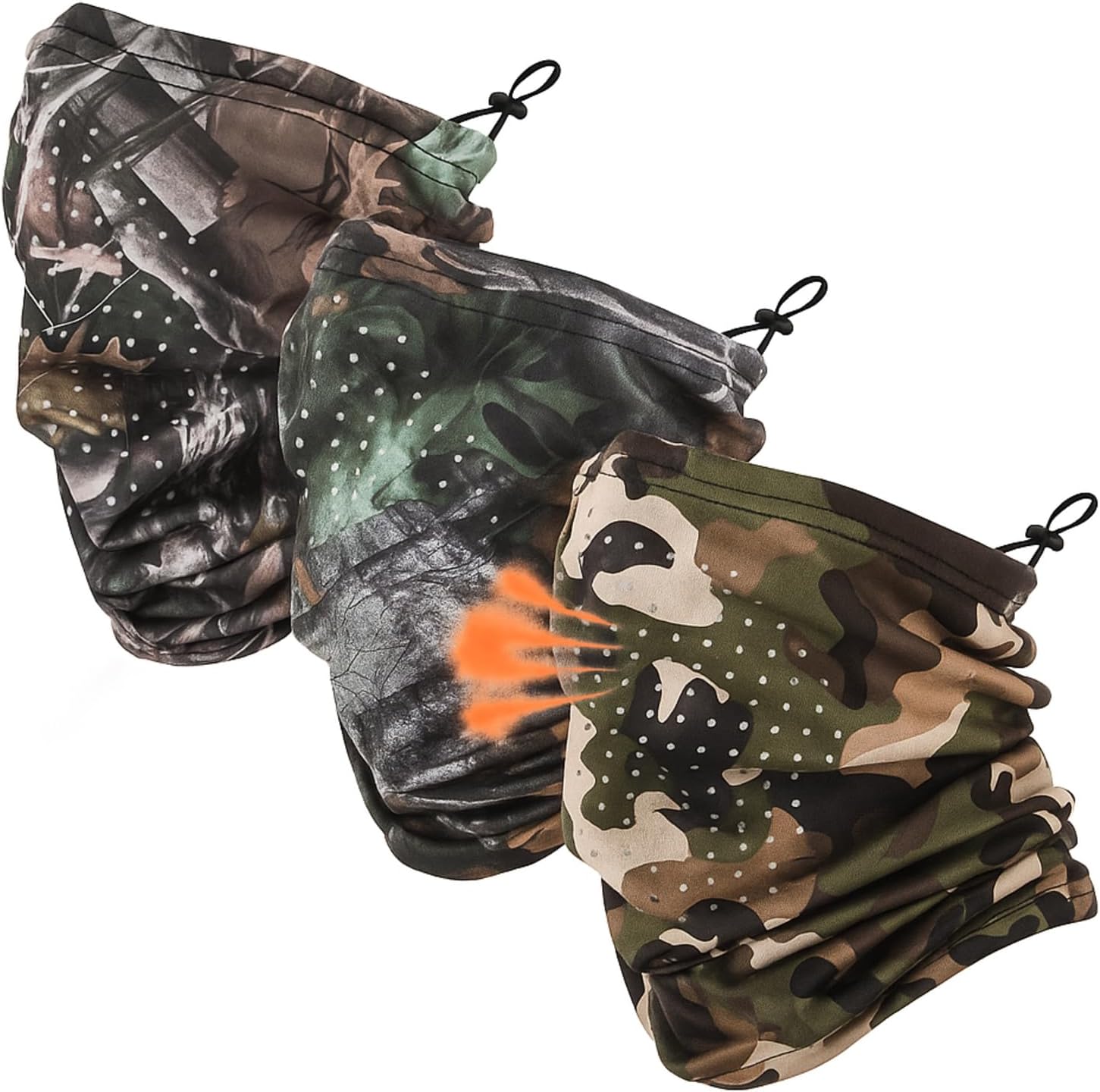Chicingyou Hunting Face Mask Hunting Deals Breathable Camo Balaclava Flannel Adjustable Neck Warmer for Cold Weather