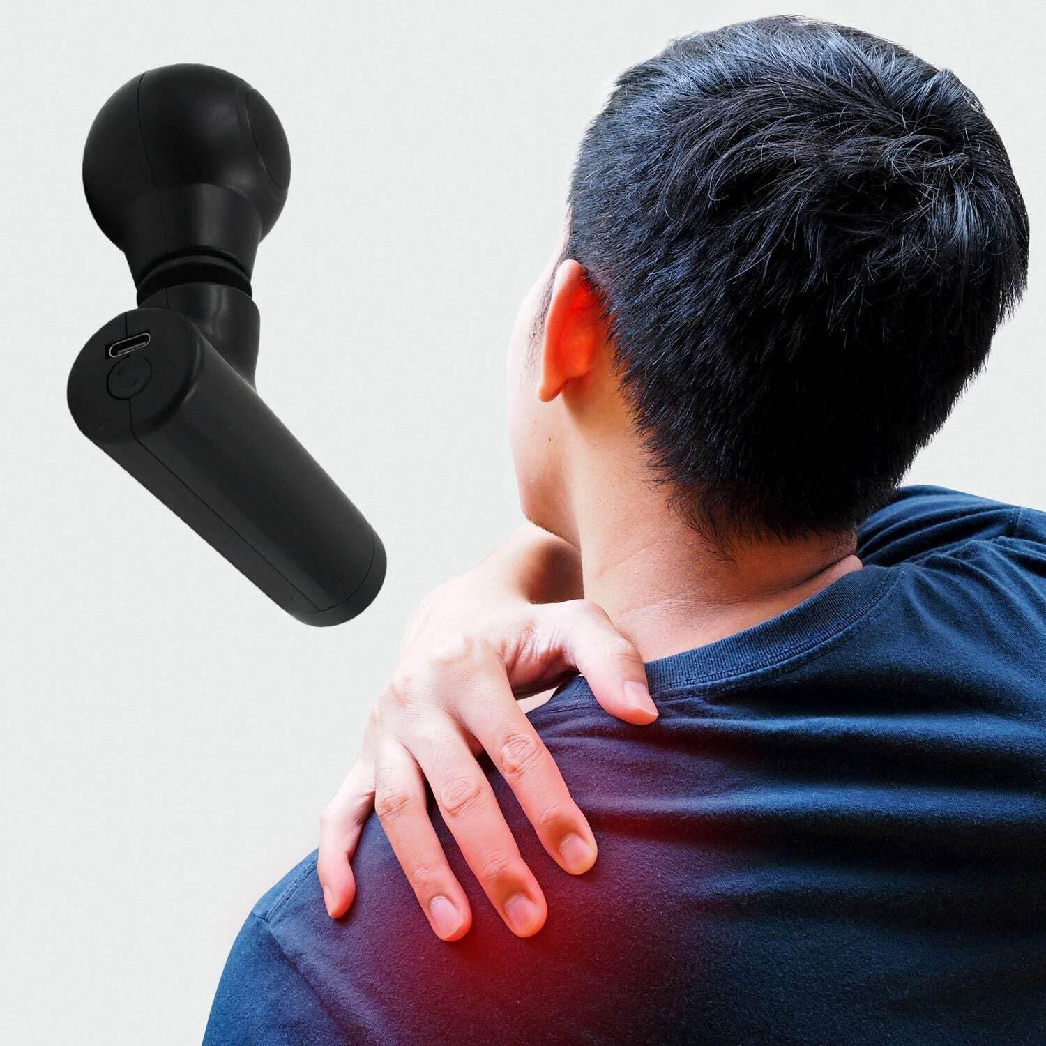 Black Mini Pocket Size Massage, Full Body Massage, Cordless One button Operation for Body Pain and Relax