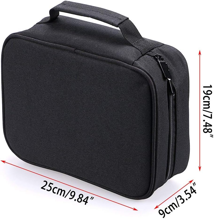 BTSKY Double-Ended Art Marker Carrying Case Organizer for Lipsticks-40 Slots Canvas Zippered Markers Storage(Black)