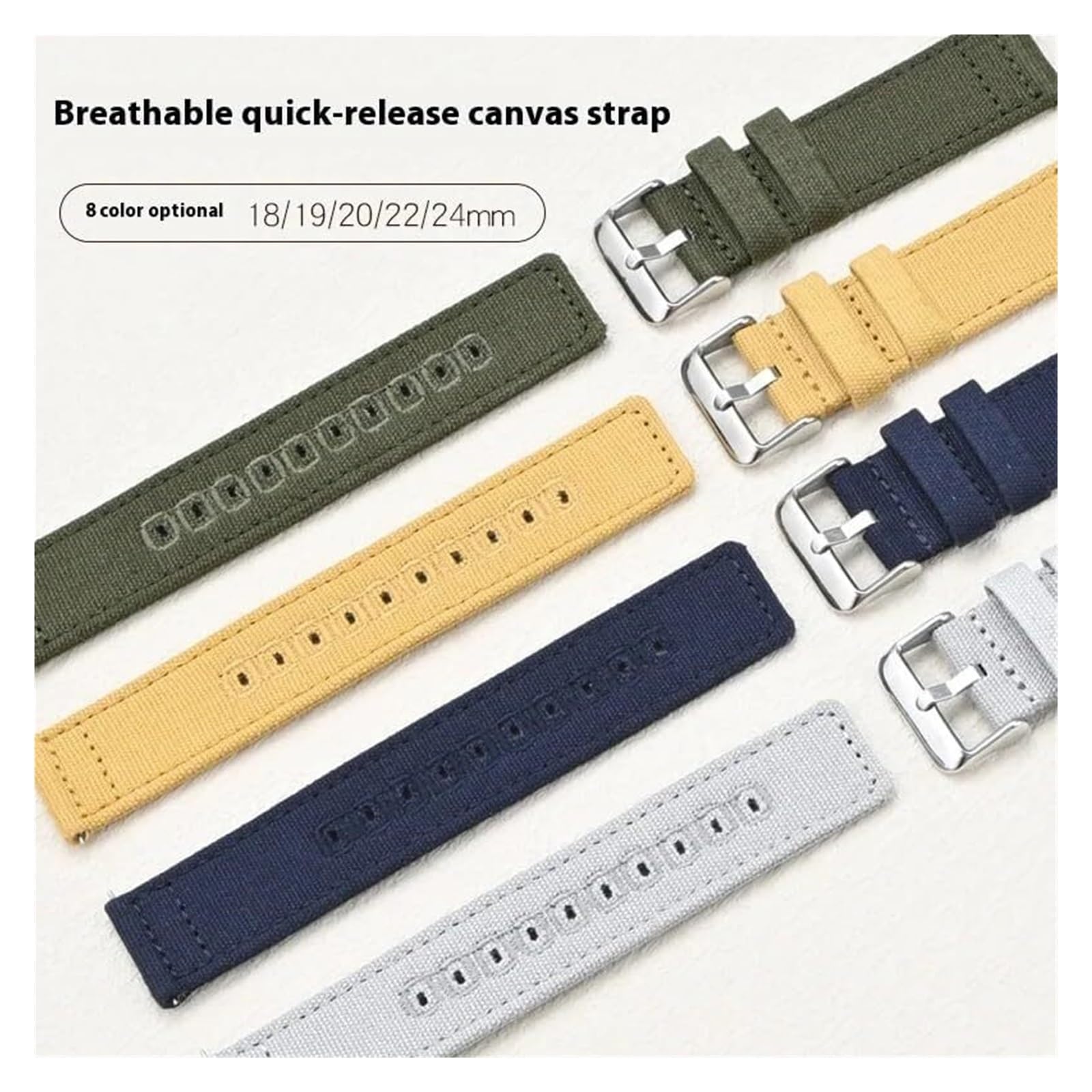 Remplacement du bracelet de la montre intelligente Bracelet en toile de Nylon 18mm 19mm 20mm 22mm 24mm, montre universelle Sport à dégagement rapide