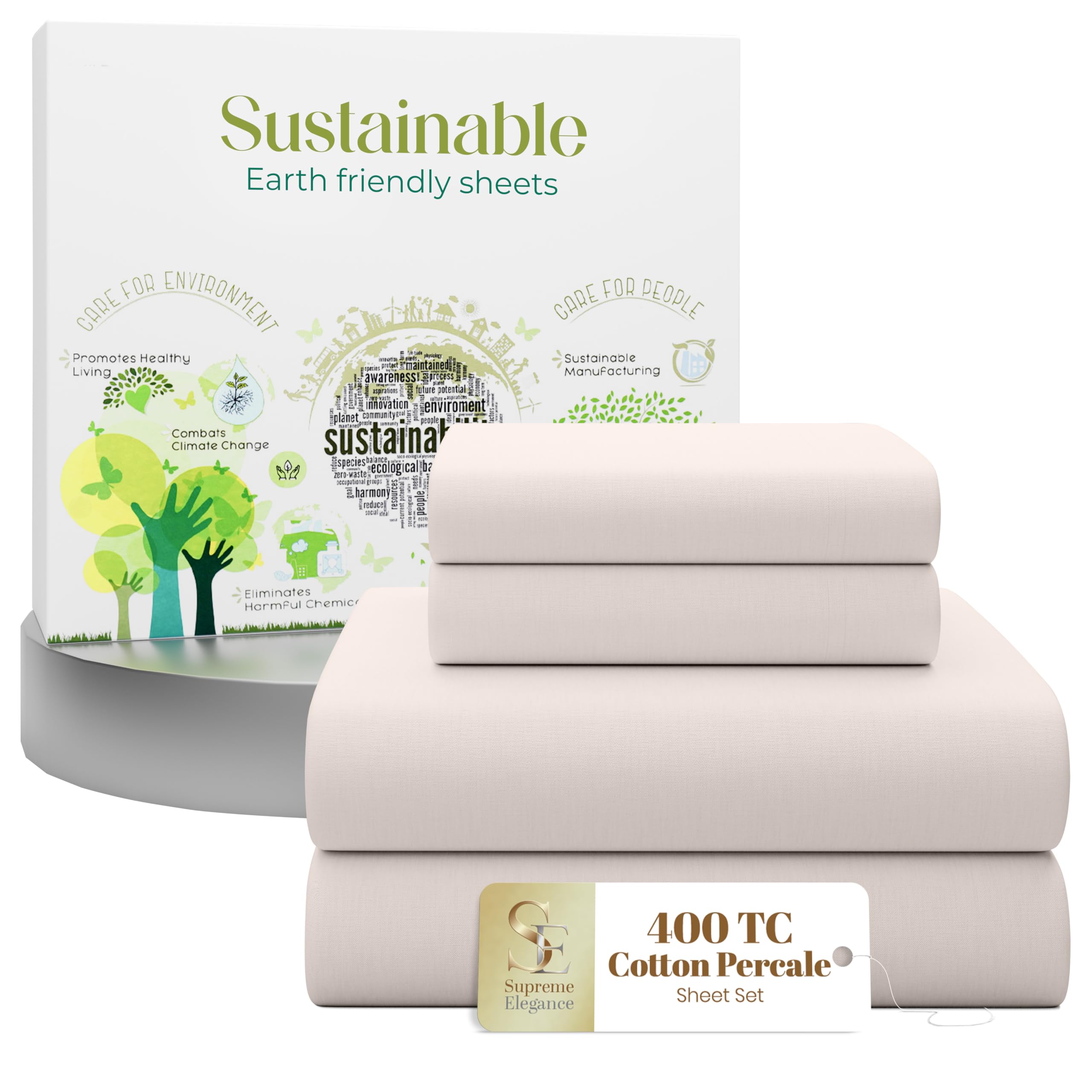 SUPREME ELEGANCE King Percale Sheets