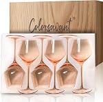 Verres à vin colorés 6-16oz Verre de vin coloré avec stem ,Bon à la main , Verres de vin muté Set coloré , Cadeaux de vin pour Noël dîner party , 16OZ Verre à vin coloré avec stem ,Bon à la main ,Lunettes de vin fondue ensemble coloré , Cadeaux de vin pour la fête à la maison