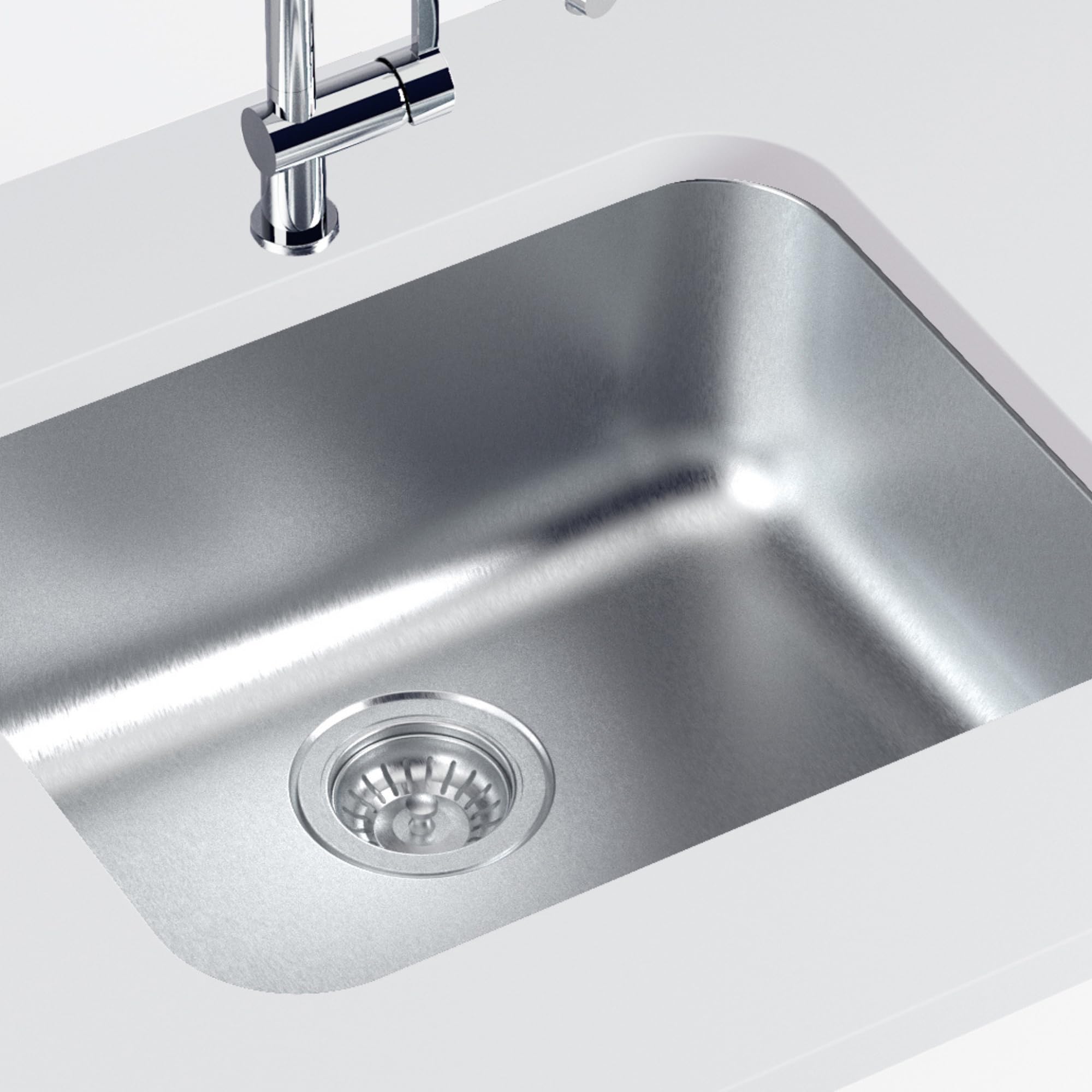 Cata Fregadero bajo encimera, Modelo CB 50-40, Fregadero cocina un seno, Acero inoxidable, Instalación en mueble de 60 cm, Cb - 40-50, Talla única