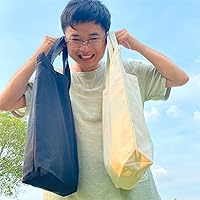 Vista 8 de Koolmox Bolsa de mano negra, 13.5 x 13.5 x 3.5 pulgadas, paquete de 6 bolsas de lona con fondo ancho y asas reforzadas, bolsa de lona de algodón