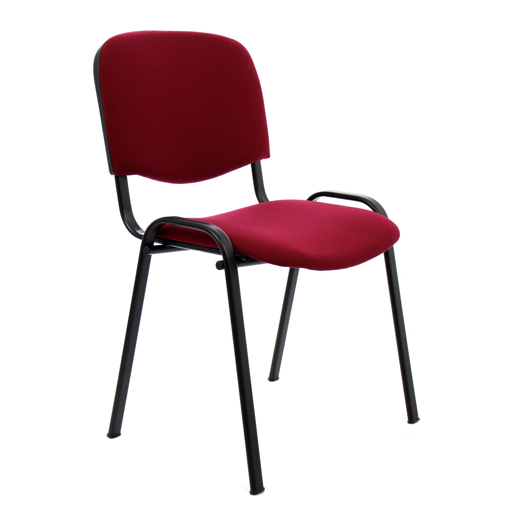 Sedia Da Ufficio Poltrona Fissa per Sala Attesa metallo e cotone/panno Modello Felicia C29 colore Granato Confezione da 1PZ
