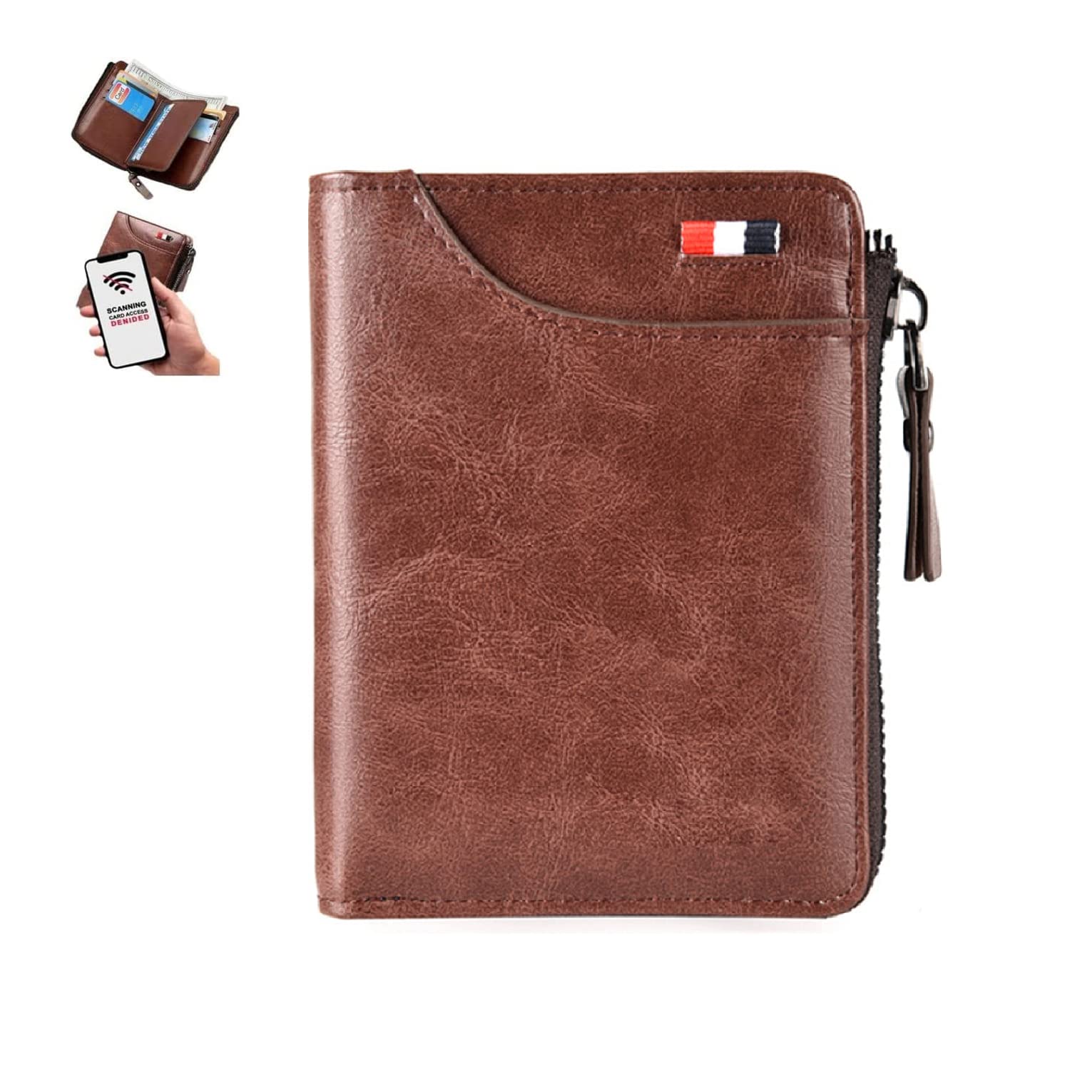 Multi-Functional RFID Blocking Waterproof Durable PU Leather Wallet - 2023 New Large Capacity Zipper Tactical Wallets, Waterproof Soft Slim Leather