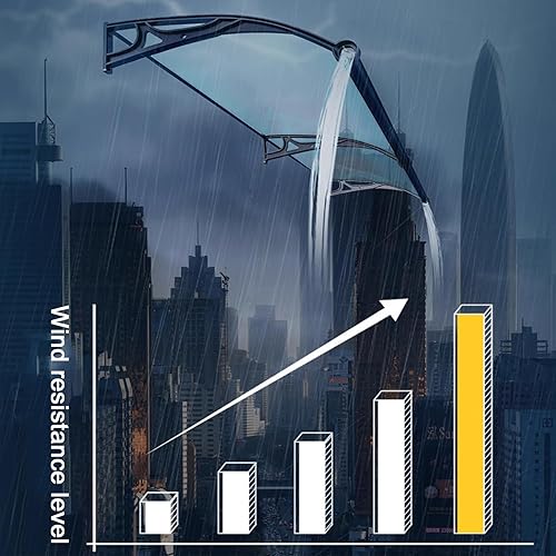 Miniatura 6 de Toldo para puerta delantera para patio al aire libre, toldo de entrada con diseño de fregadero grande, cubierta de policarbonato, refugio de lluvia
