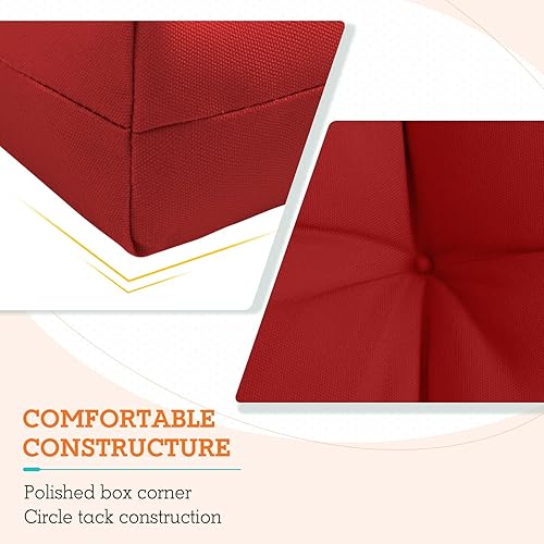 Miniatura 3 de EAGLE PEAK Juego de 2 cojines copetudos para silla de patio con respaldo alto para exteriores e interiores, 46 x 22 pulgadas, color beige