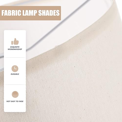 Miniatura 3 de Beaupretty Pantalla de lámpara de pantalla, pantalla de lámpara, 2 unidades, pantallas de lámpara de mesa, cubierta de luz de tela de lino, pantalla