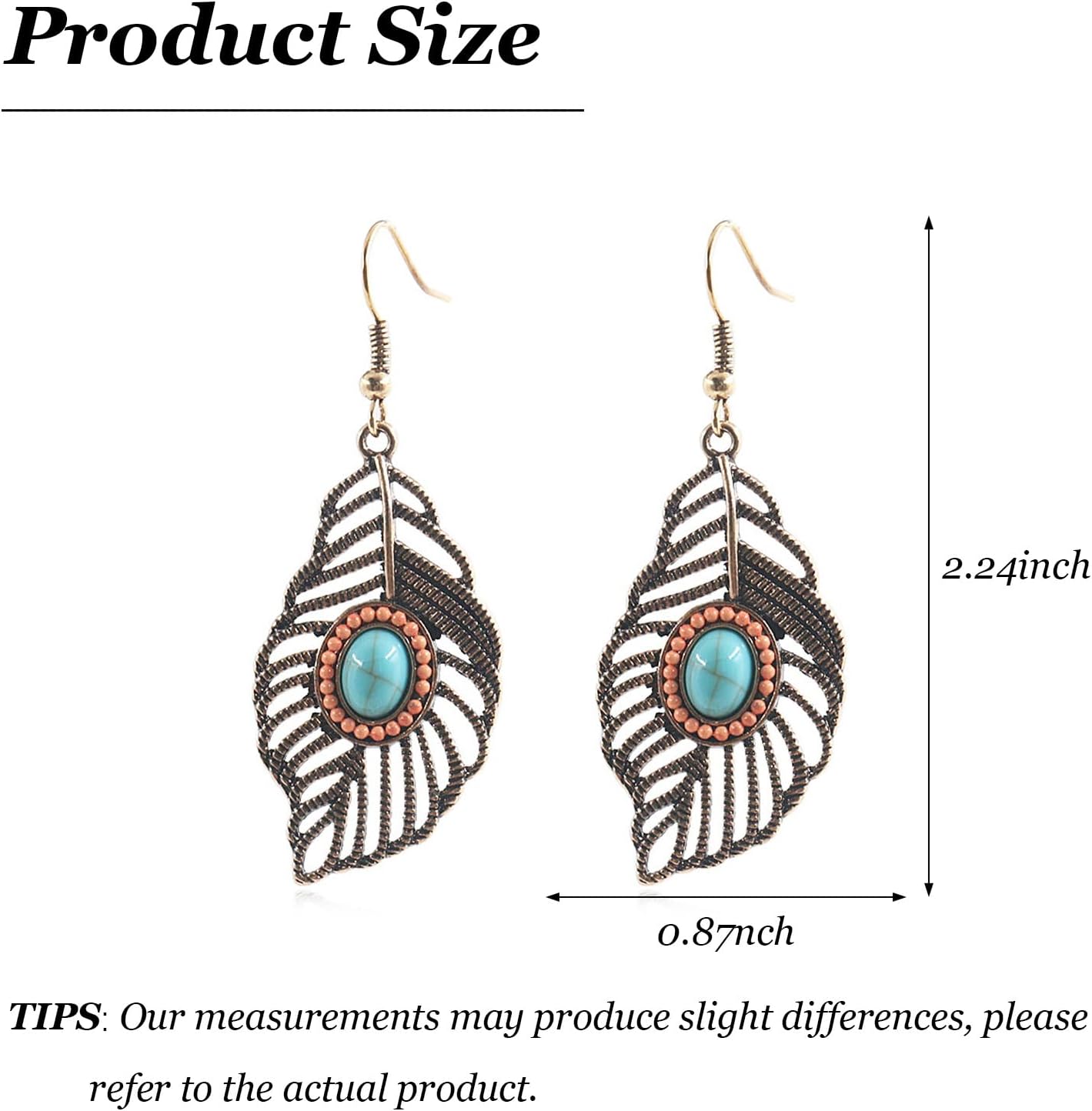 Western Turquoise Earrings for Women Boho Cactus Dangle Earrings Native American Style Jewelry Accessories - Image 6