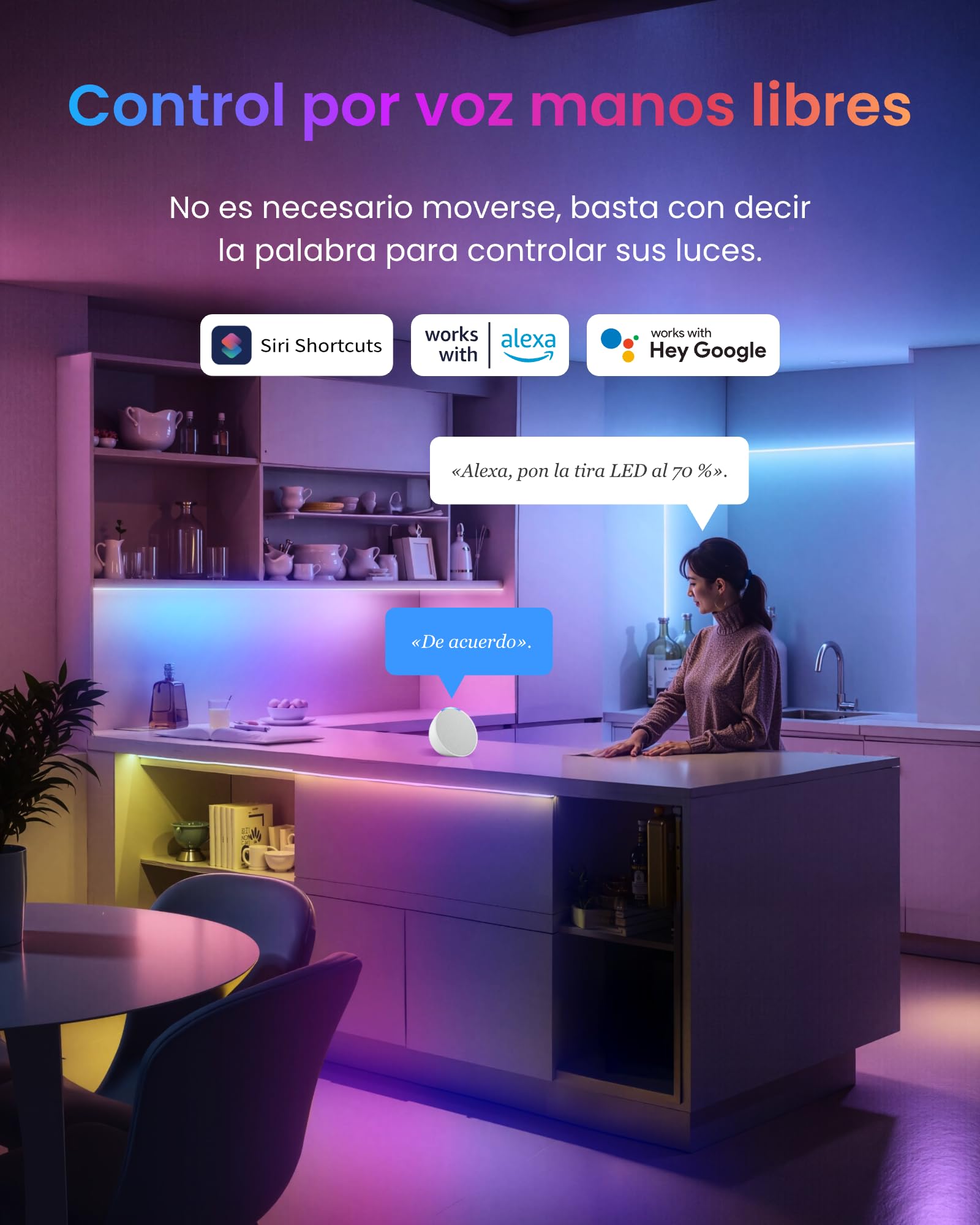 SwitchBot RGBICWW Tira LED 5M, 72 LEDs/m Matter Luces LED Compatibles con Apple Home, Alexa, Google Home, 16 Millones de Colores, sincronización con música, LED para Habitación, Cocina, Fiesta, TV