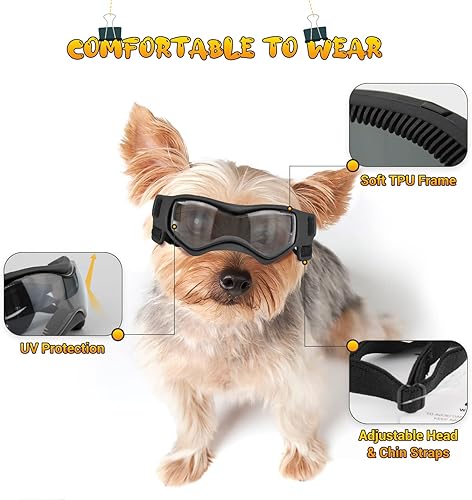 Miniatura 6 de Gafas de sol para perros de raza media, gafas de sol para perros de raza pequeña, protección contra la luz solar, gafas de protección UV para perros