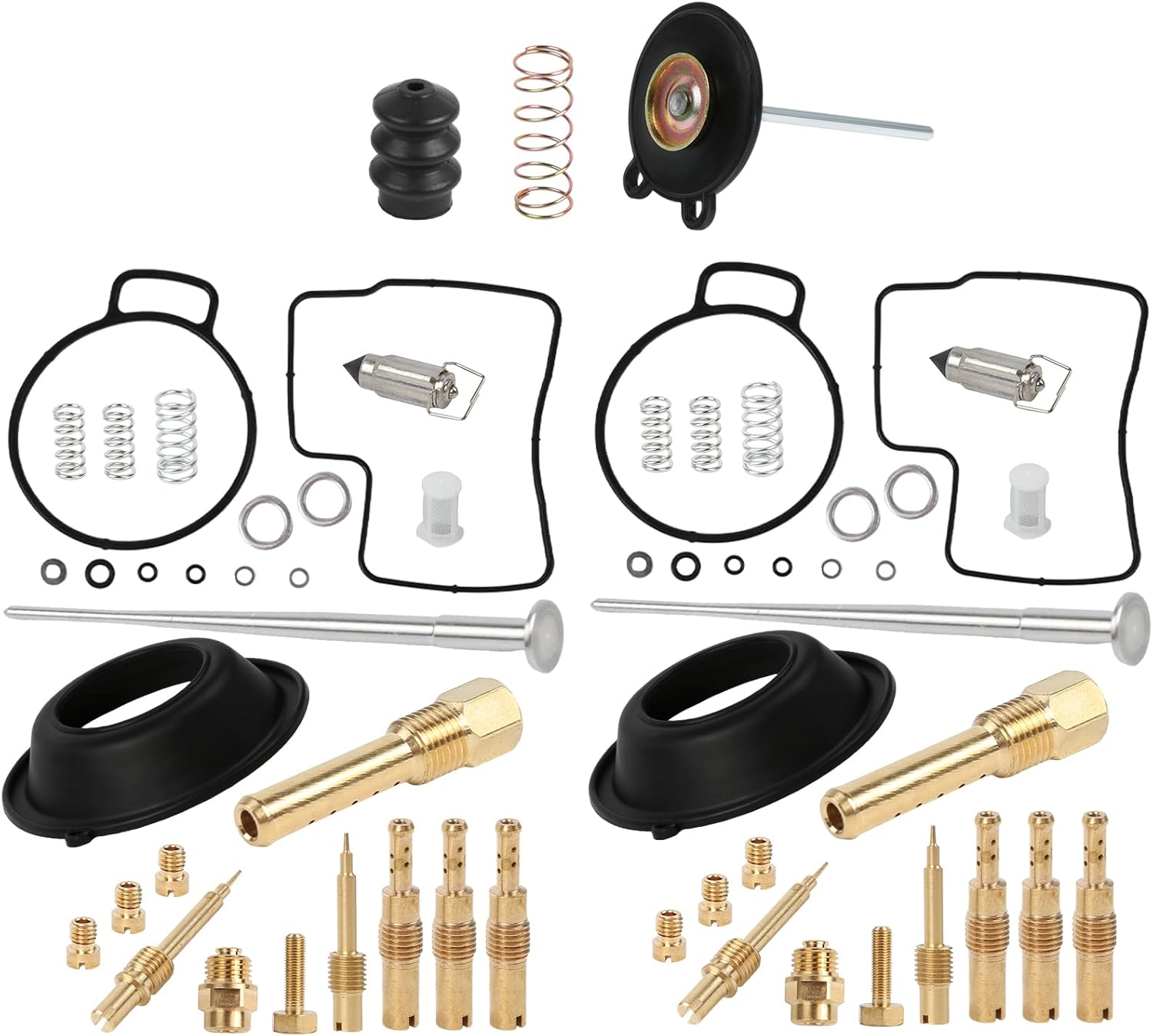 99101-443-1550 2Pcs Carburetor Repair Kits Carb Rebuild Kit Compatible for Honda Goldwing 1500 1988-1998 Replace 99101-393-1550 99103-KPS-0500 99103-437-0500