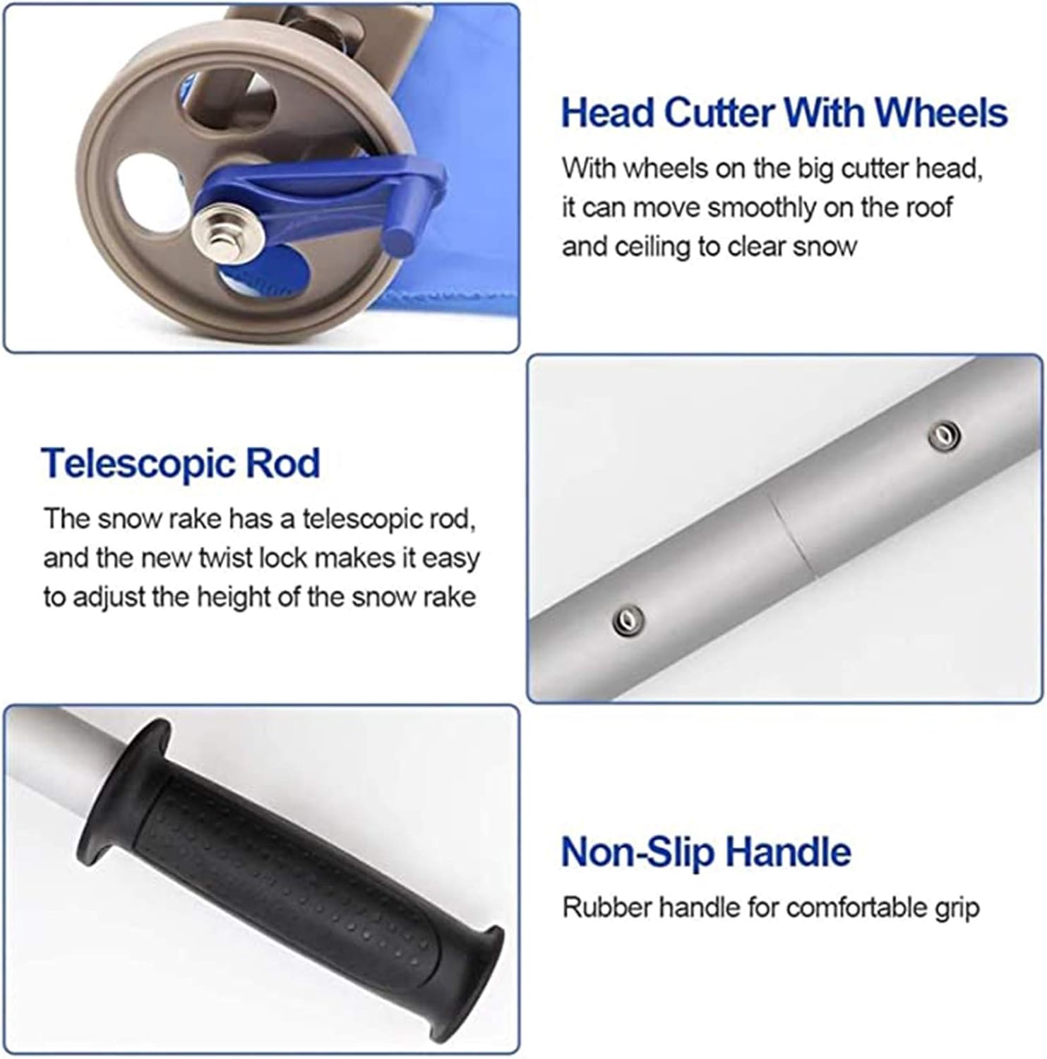 review FACC Snow Rakes Roof, Avalanche Snow Rake Deluxe, with Adjustable Anti-Slip Handle, Wider Wheels & Wide Blade for Clear Roof Vehicle Snow and Wet Leaves