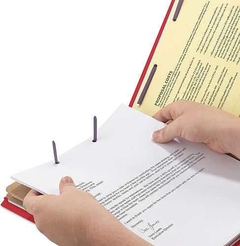 Miniatura 7 de Smead Carpeta de archivos de clasificación de cartón prensado con pestañas finales 100% recicladas con cierres SafeSHIELD, 2 divisores, expansión de