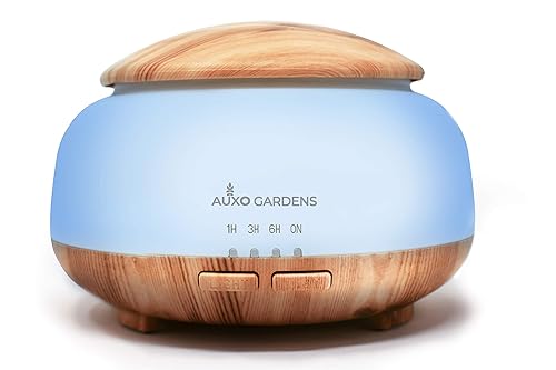 Difusor ultrasónico de aceite esencial de aromaterapia, humidificador de niebla fría de 10.1 fl oz con luces LED de 7 colores cambiantes y apagado